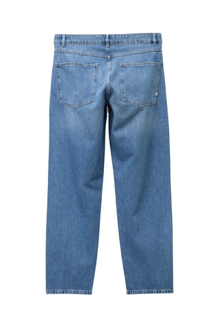 Calças de ganga straight em algodão biológico - Azul