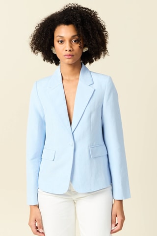 Casaco em linho - Azul-claro