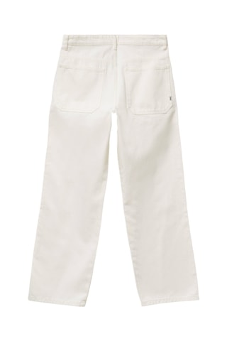 Calças de ganga largeem algodão biológico - Branco