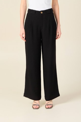 Calças de cintura subida - Preto