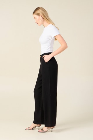 Calças de cintura subida - Preto