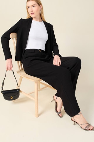 Calças de cintura subida - Preto