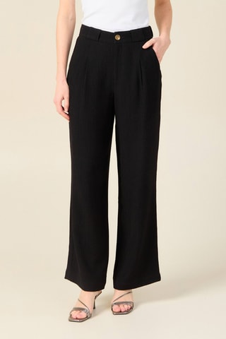 Calças de cintura subida - Preto