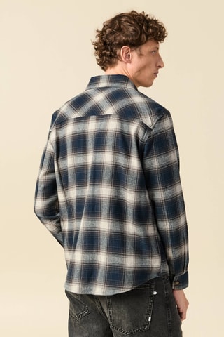 Sobrecamisa em algodão biológico - Azul-marinho