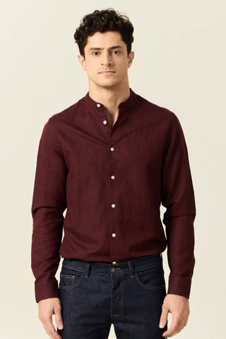 Camisa em linho - Bordô