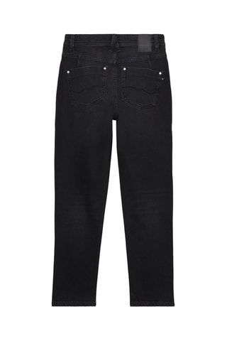 Calças de ganga 7/8 de cintura alta  - Preto