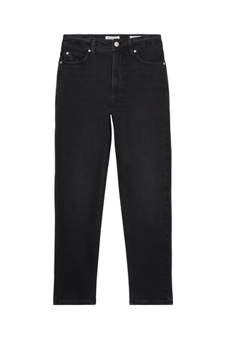 Calças de ganga 7/8 de cintura alta  - Preto