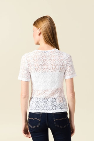 Top em renda e algodão biológico  - Branco