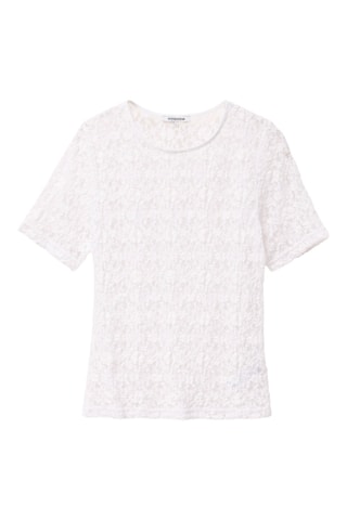 Top em renda e algodão biológico  - Branco