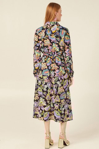 Vestido midi direito  - Multicor