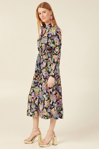 Vestido midi direito  - Multicor