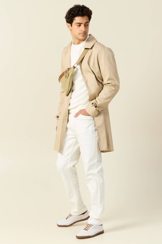 Calças de ganga straight cintura tapered - Branco - Branco