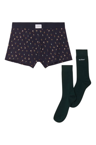 Biologisch Katoenen Boxer en Sokken - Groen