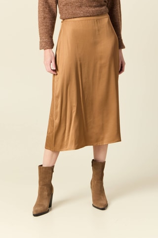 Saia midi  - Castanho