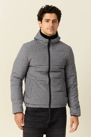 Gewatteerde Jas met Capuchon - Grijs