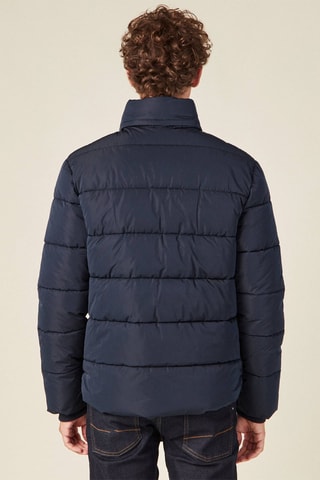 Rechte Gewatteerde Jas met Rits - Blauw