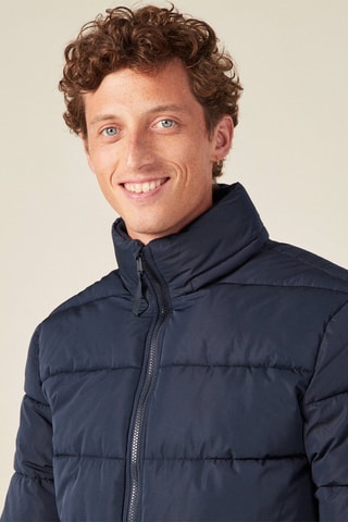 Rechte Gewatteerde Jas met Rits - Blauw