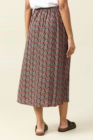 Saia midi cintura subida - Preto