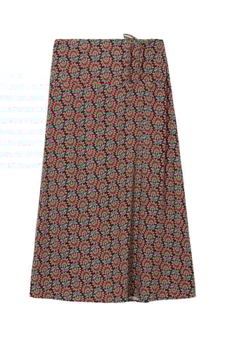 Saia midi cintura subida - Preto