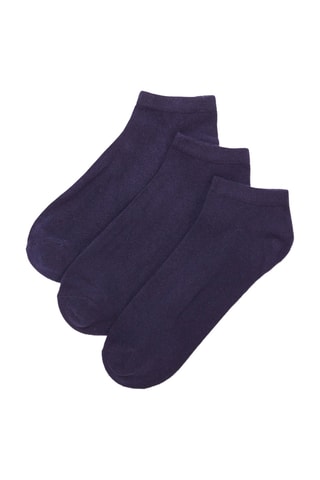 3 Paar Biologisch Katoenen Sokken - Marineblauw
