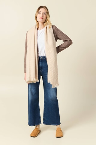 Calças de ganga wide legs cintura subida - Azul