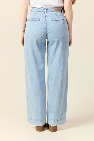 Calças de ganga large em algodão <b>biológico</b> - Azul-claro