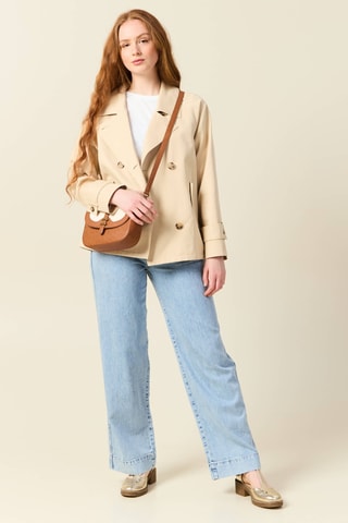 Calças de ganga large em algodão <b>biológico</b> - Azul-claro