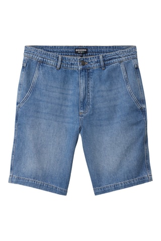 Bermudas de ganga e em algodão biológico - Azul