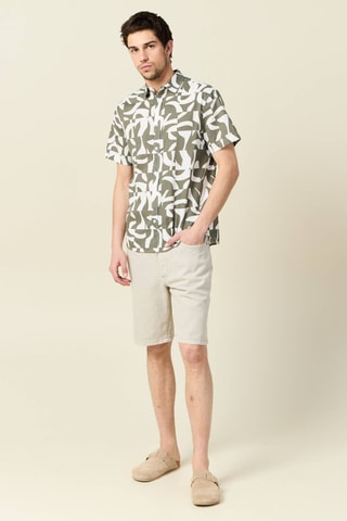 Calções de ganga direitos - Cinzento