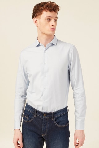 Camisa em algodão biológico - Azul-claro