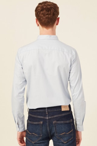 Camisa em algodão biológico - Azul-claro