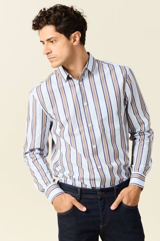 Camisa oversize em algodão biológico  - Azul