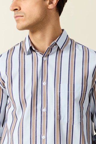 Camisa oversize em algodão biológico  - Azul