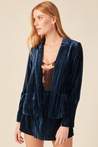 Casaco em veludo eco-responsável  - Azul