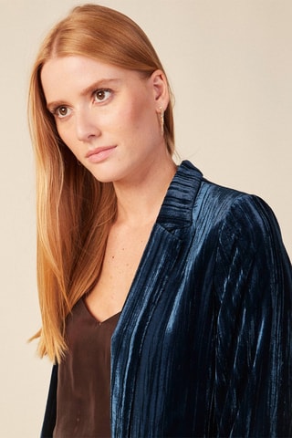 Casaco em veludo eco-responsável  - Azul