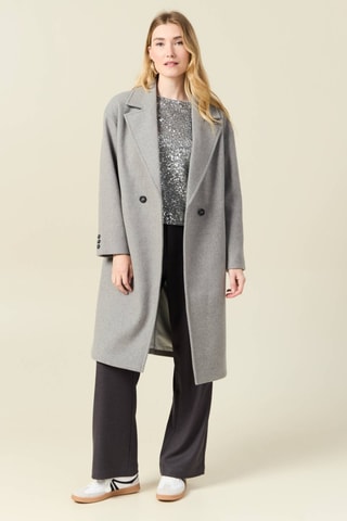 Sobretudo oversize de lã  - Cinzento
