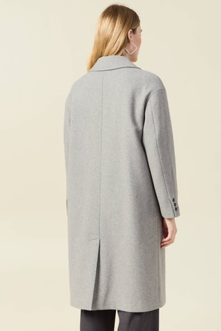 Sobretudo oversize de lã  - Cinzento