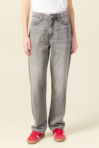 Calças de ganga de cintura subida - Cinzento