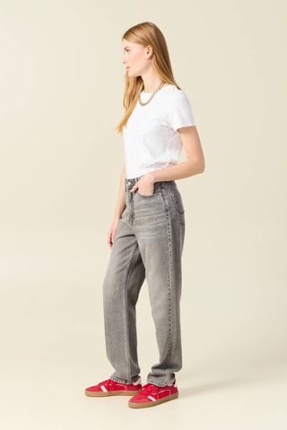 Calças de ganga de cintura subida - Cinzento