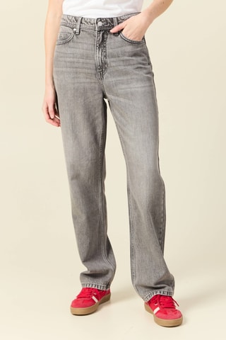 Calças de ganga de cintura subida - Cinzento