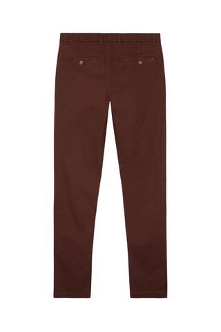 Biologisch Katoenen Chino - Bordeauxrood