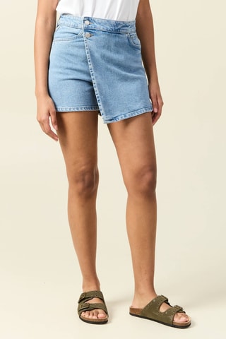 Saia-calção de ganga - Azul-claro