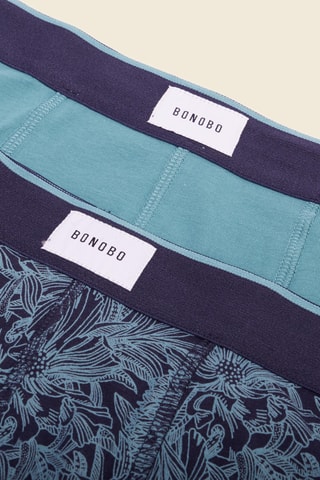 2 Biologisch Katoenen Boxers - Blauw