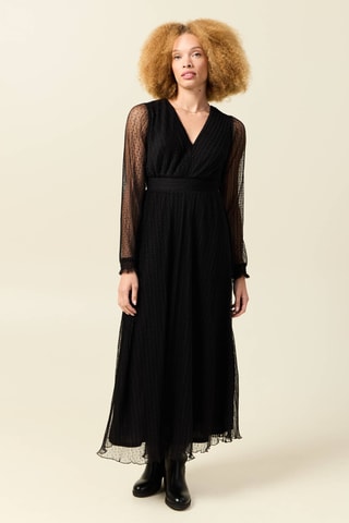 Vestido plissado - Preto