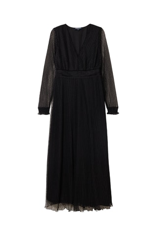 Vestido plissado - Preto