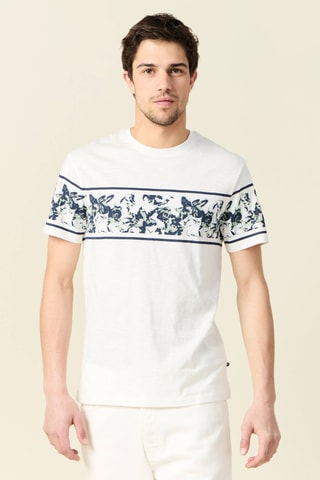 T-shirt direita em algodão biológico - Azul-claro