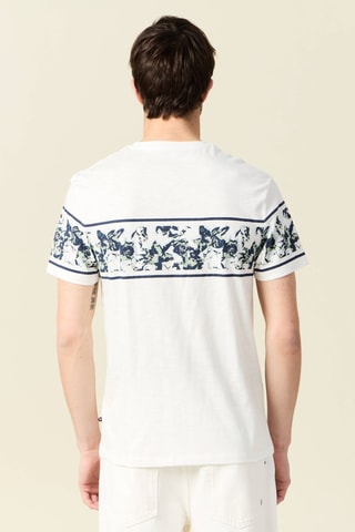 T-shirt direita em algodão biológico - Azul-claro