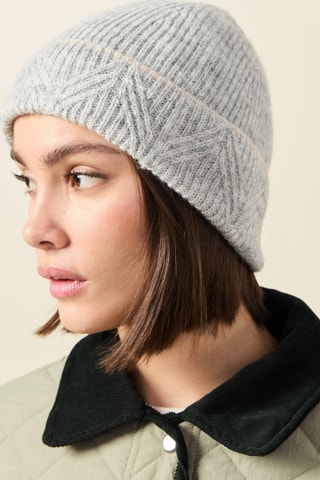 Gorro em alpaca e lã  - Cinzento