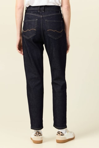 Calças de ganga mom cintura subida - Azul