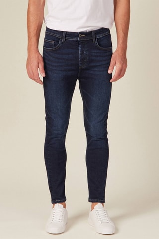 Calças de ganga tapered  - Azul